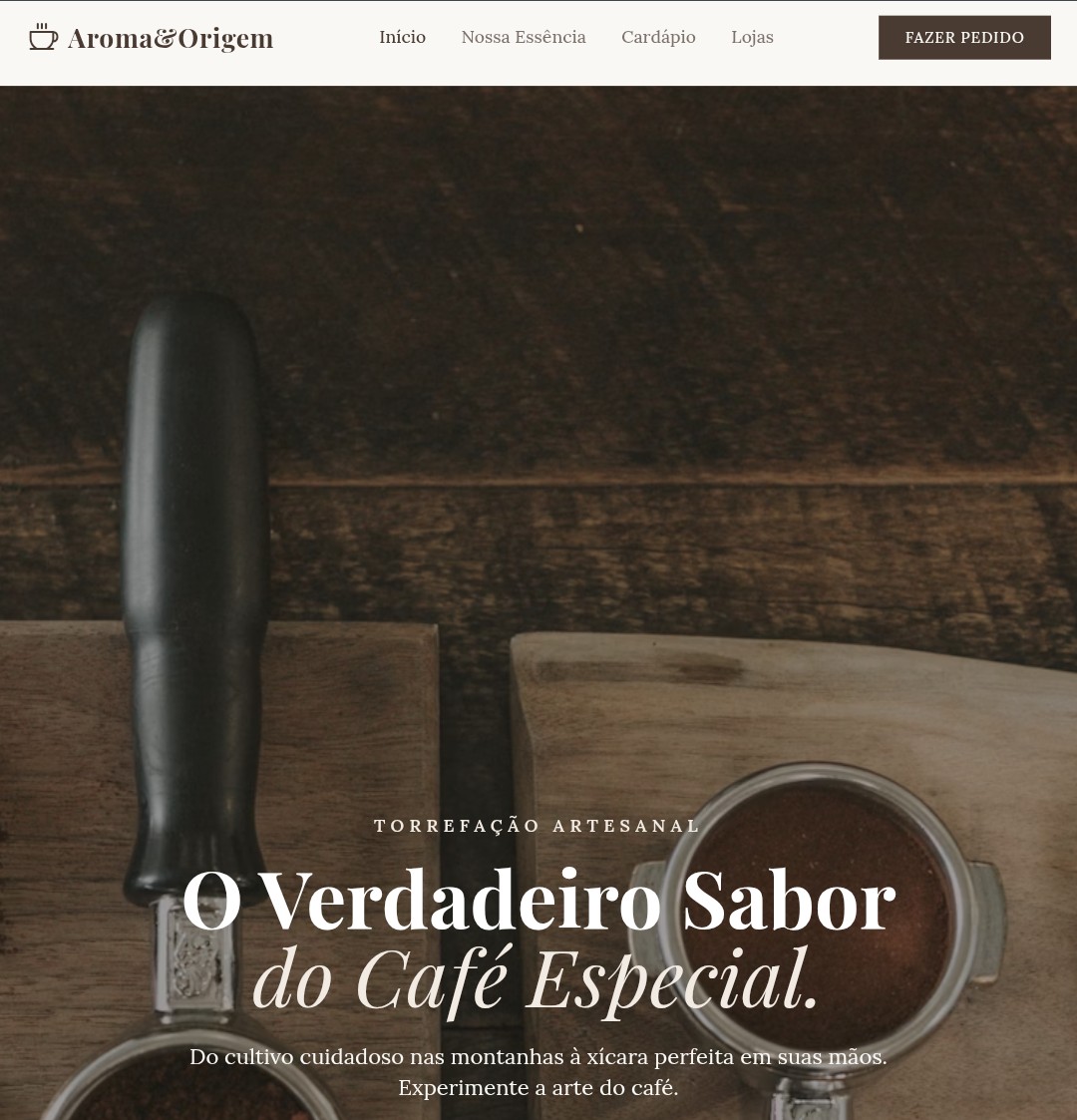 Site Aroma & Origem — cafeteria artesanal