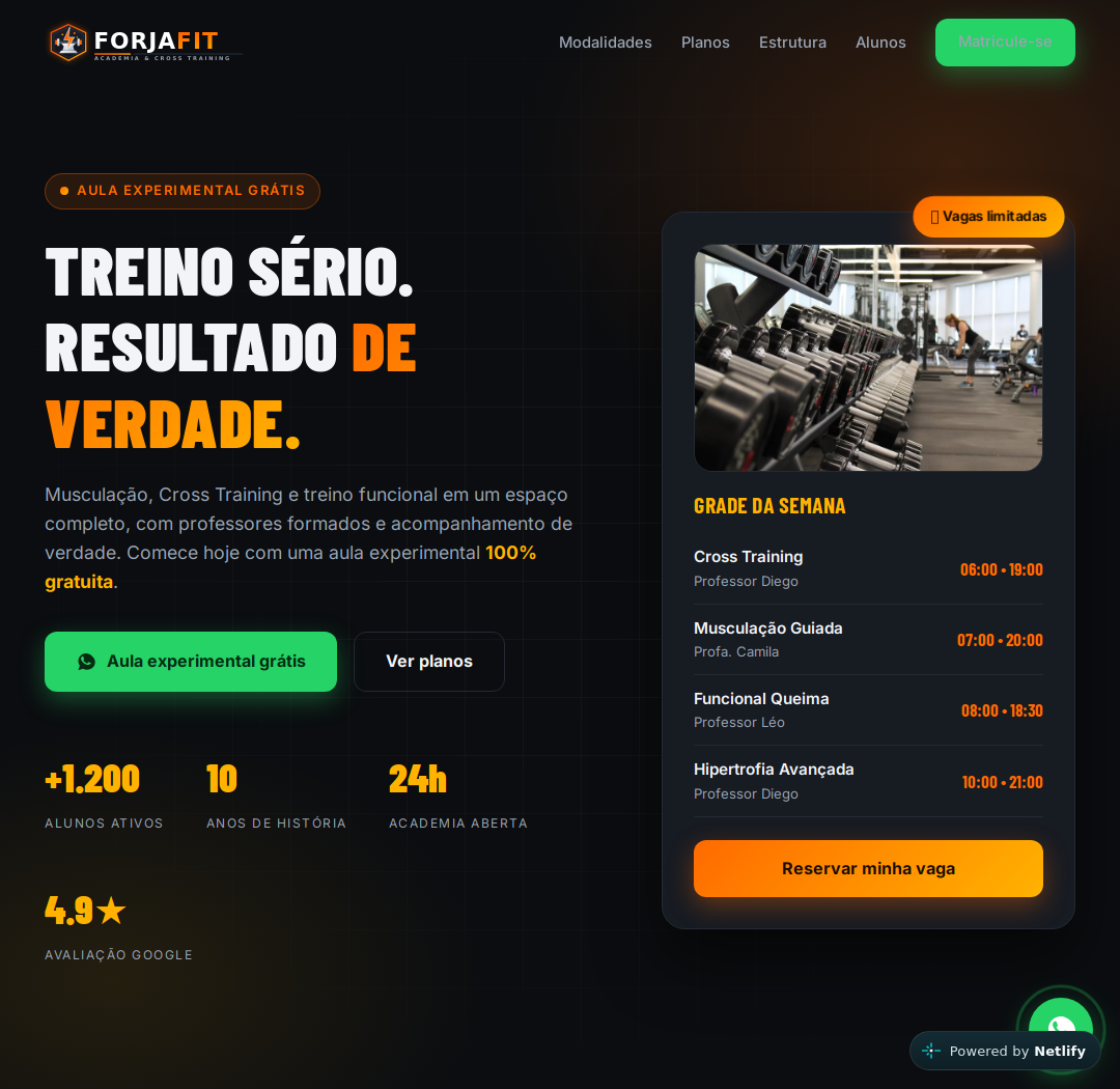 Site Academia Forja Fit Musculação e Cross Training