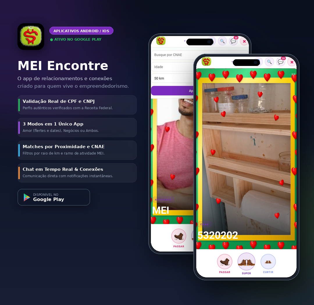 Aplicativo MEI Encontre — Android e iOS para Empreendedores