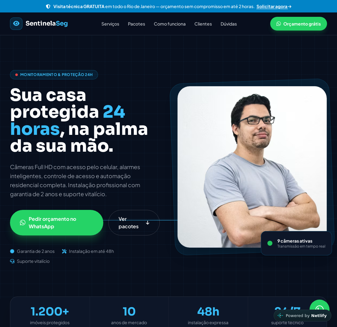 Site Sentinela Segurança Eletrônica e CFTV