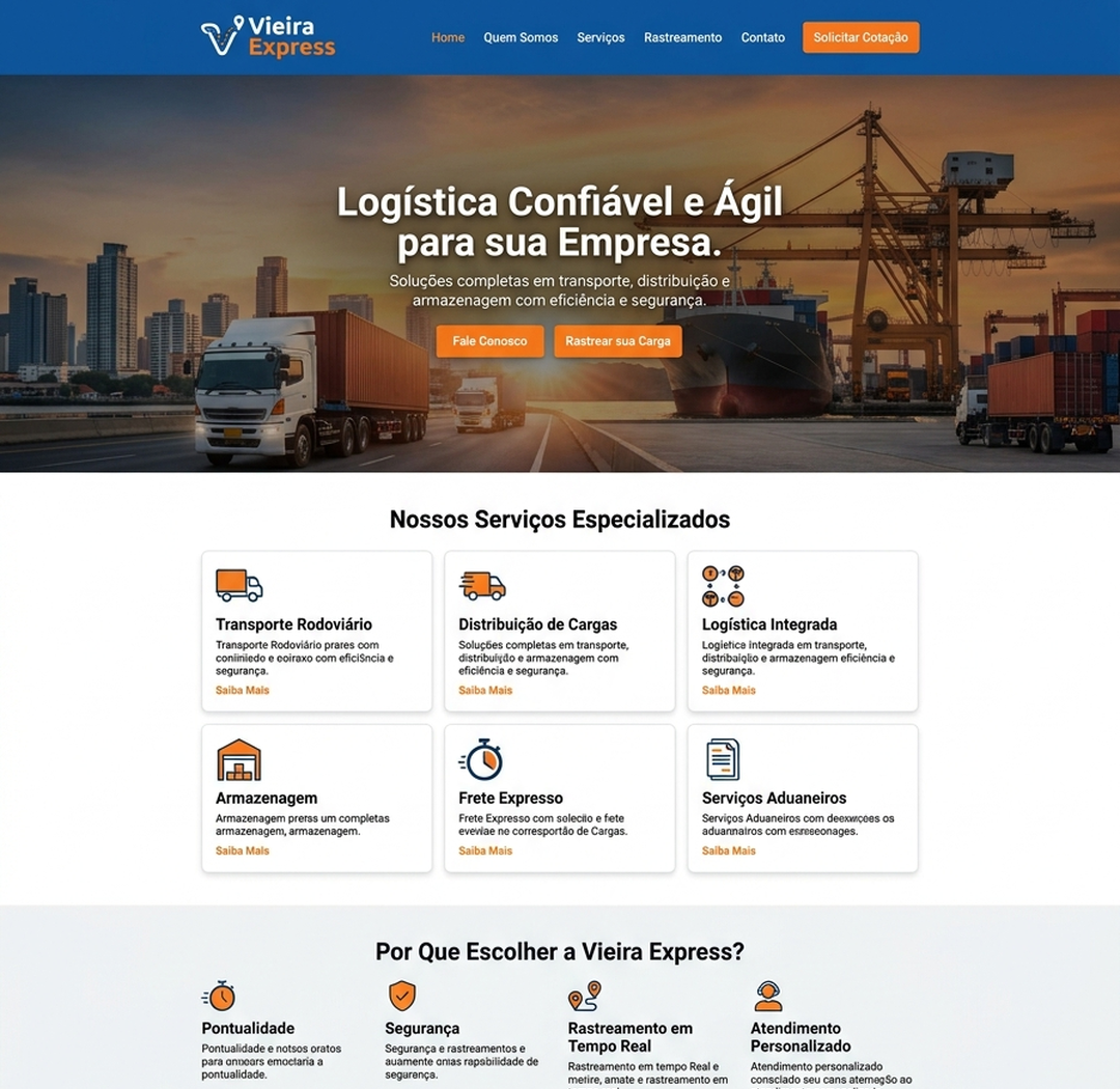 Site Vieira Express — Soluções em Logística
